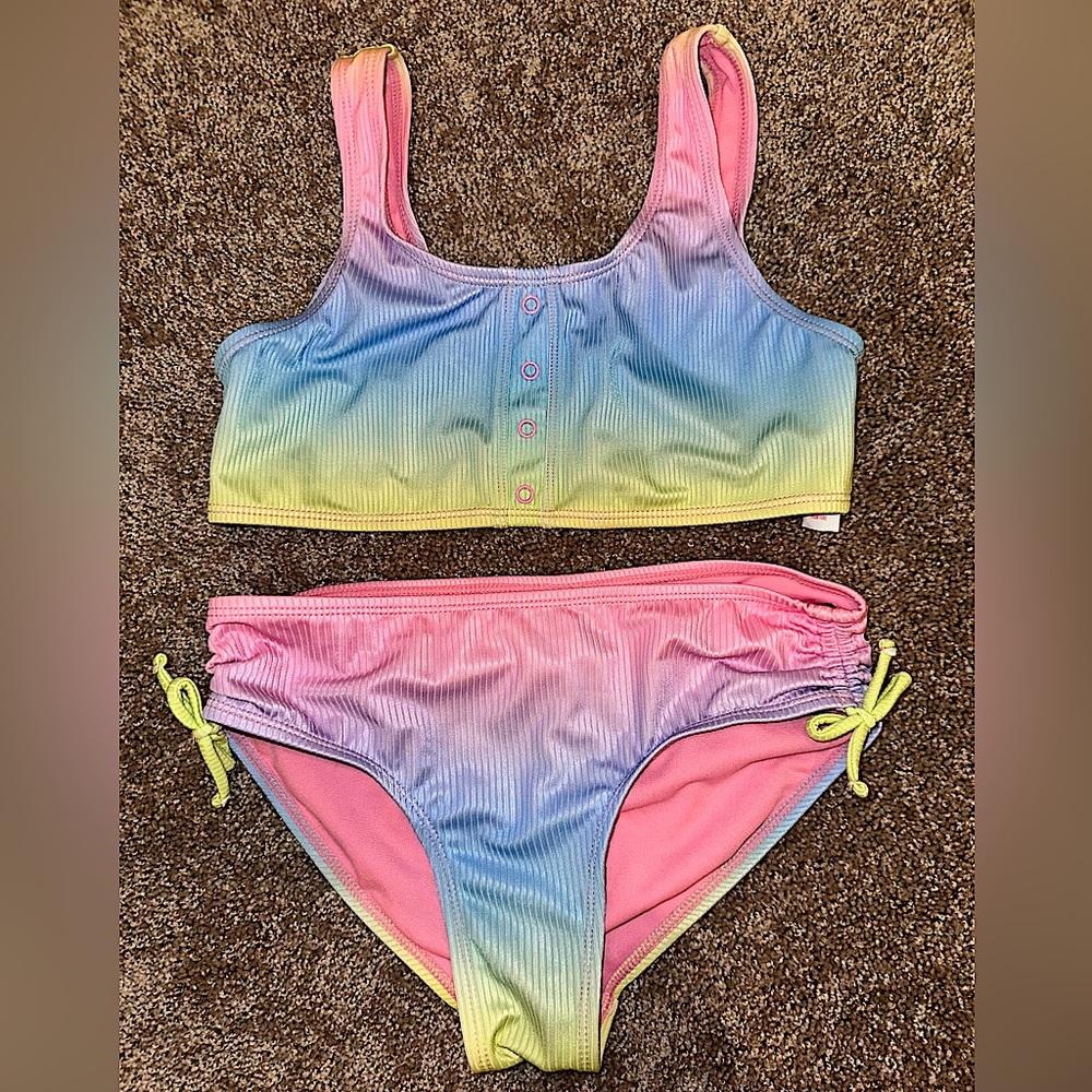 Forever 21 Kids Pink Ombré Two Piece Swimsuit New W/O Tags
